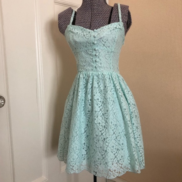 Talula Debutante lace dress in mint - Picture 2 of 10
